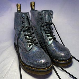Holographic iridescent Dr Martens boots